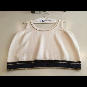 St John Evening Sleeveless Top - Cream, Gold, Blue